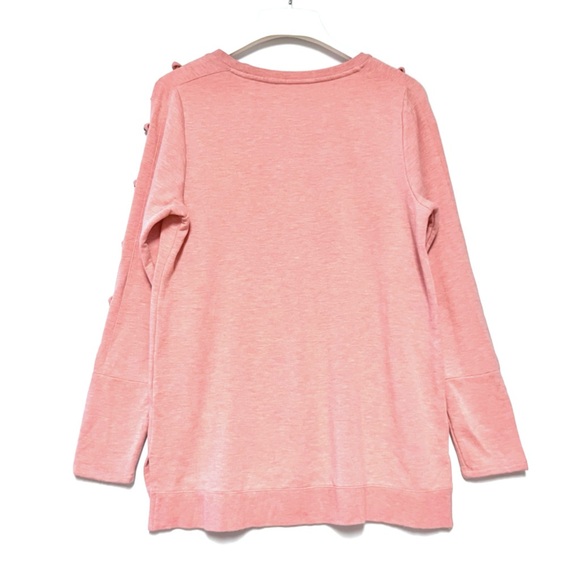 Soft Surroundings Go Lively Bibi Pullover Womens Small French Terry Peach Soft - Picture 3 of 11